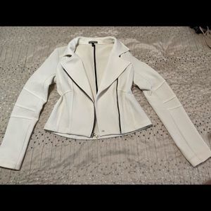 EXPRESS White Knit Moto Jacket